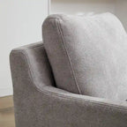 Fauteuil d'appoint pivotant à 360° en chenille moderne de 29,92 pouces avec cadre en bois massif et coussin de dossier amovible