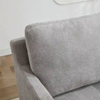 Fauteuil d'appoint pivotant à 360° en chenille moderne de 29,92 pouces avec cadre en bois massif et coussin de dossier amovible