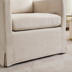 Fauteuil d'appoint pivotant à 360° en chenille moderne de 29,92 pouces avec cadre en bois massif et coussin de dossier amovible