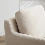 Fauteuil d'appoint pivotant à 360° en chenille moderne de 29,92 pouces avec cadre en bois massif et coussin de dossier amovible
