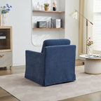 Fauteuil d'appoint pivotant à 360° en chenille moderne de 29,92 pouces avec cadre en bois massif et coussin de dossier amovible