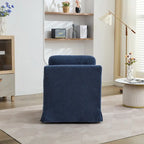 Fauteuil d'appoint pivotant à 360° en chenille moderne de 29,92 pouces avec cadre en bois massif et coussin de dossier amovible