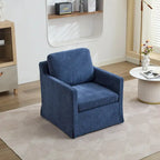 Fauteuil d'appoint pivotant à 360° en chenille moderne de 29,92 pouces avec cadre en bois massif et coussin de dossier amovible