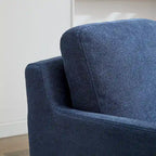 Fauteuil d'appoint pivotant à 360° en chenille moderne de 29,92 pouces avec cadre en bois massif et coussin de dossier amovible