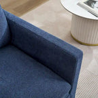 Fauteuil d'appoint pivotant à 360° en chenille moderne de 29,92 pouces avec cadre en bois massif et coussin de dossier amovible