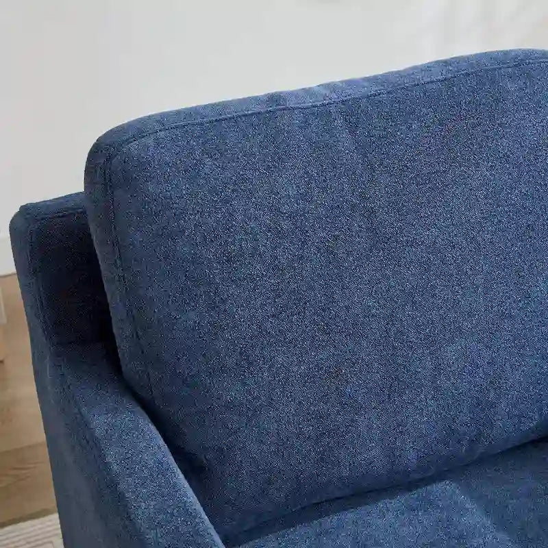 Fauteuil d'appoint pivotant à 360° en chenille moderne de 29,92 pouces avec cadre en bois massif et coussin de dossier amovible