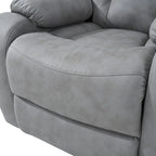 Fauteuil inclinable électrique gris pour personnes âgées, avec télécommande, coussin rembourré, pochette latérale et cadre robuste