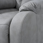 Fauteuil inclinable électrique gris pour personnes âgées, avec télécommande, coussin rembourré, pochette latérale et cadre robuste
