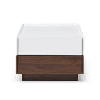 Table basse rotative moderne avec deux compartiments de rangement cachés et deux tiroirs