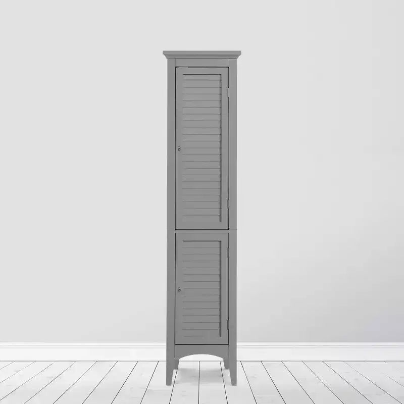 Armoire de Linge à Deux Portes Persiennes Slone - Meuble Élégant pour la Maison