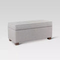 Shelton Tufted Top Storage Ottoman - Gray - Threshold™: Upholstered Rectangular Furniture with Lid