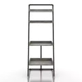HOMES: Inside + Out 70.86" Humbolt Ladder Display Shelf Vintage Gray Oak: Industrial Style, 4-Tier Storage