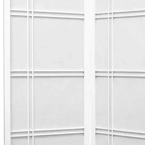 Paravent Shoji Double Croix de 1,83 m – Blanc (3 Panneaux)