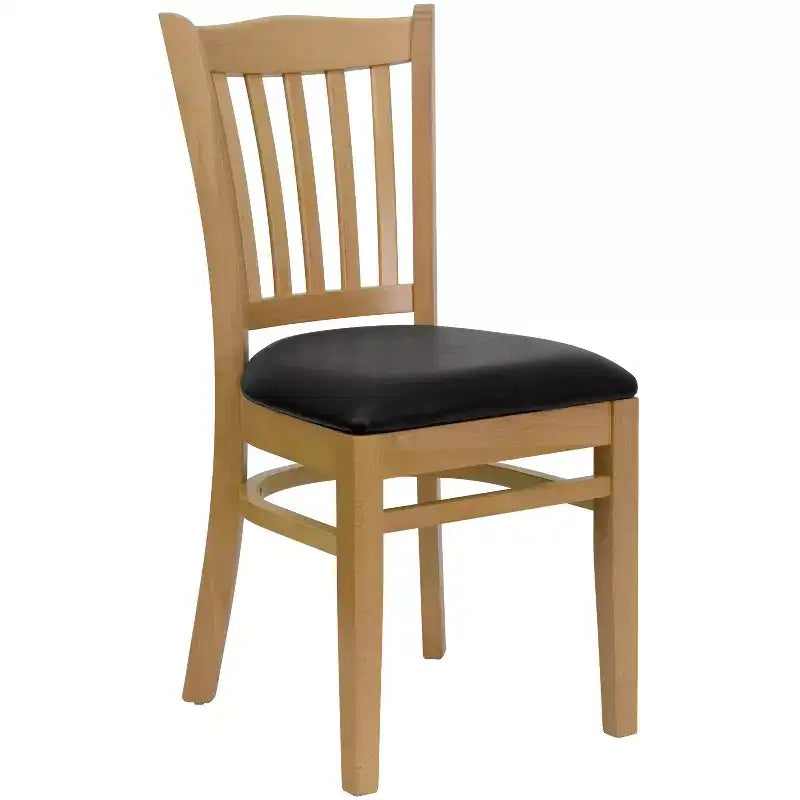 Chaise de restaurant en bois à lattes verticales Flash Furniture