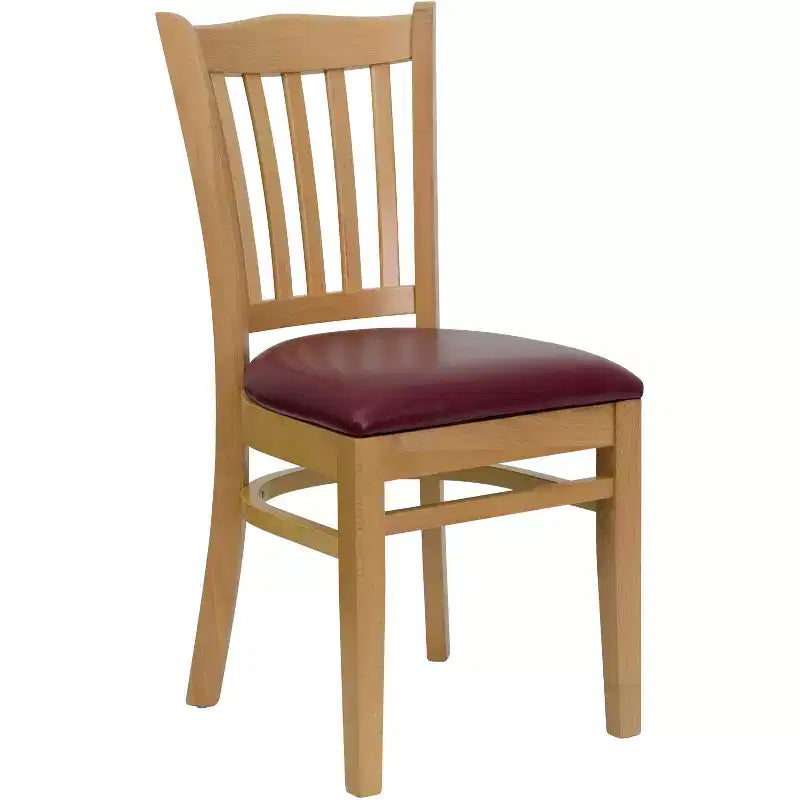 Chaise de restaurant en bois à lattes verticales Flash Furniture