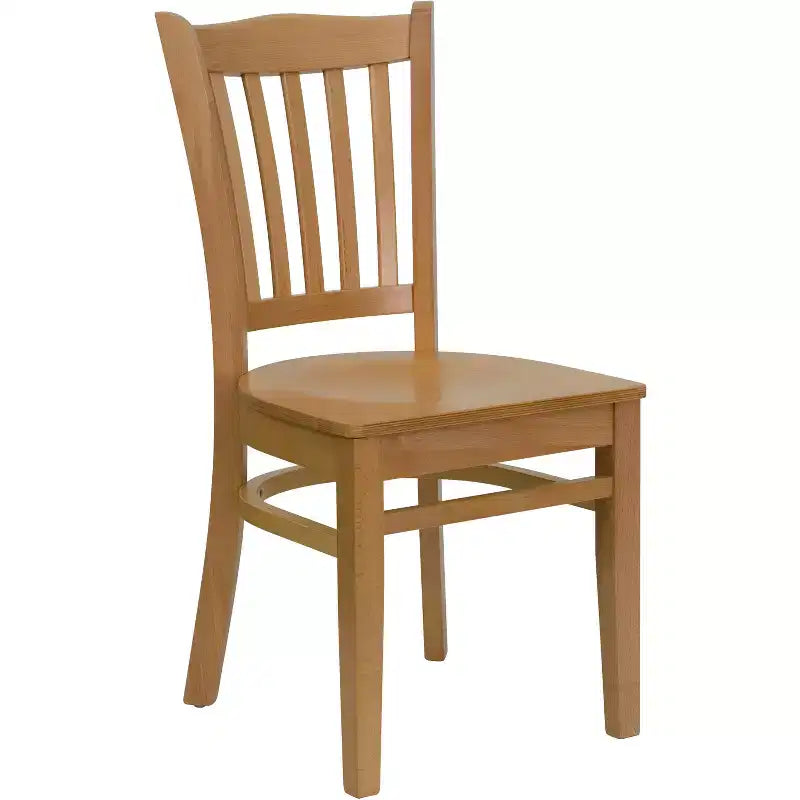 Chaise de restaurant en bois à lattes verticales Flash Furniture