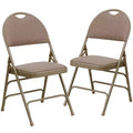 Lot de 2 chaises pliantes HERCULES de la série Extra Large Ultra-Premium à triple entretoise en métal avec poignée de transport facile Flash Furniture