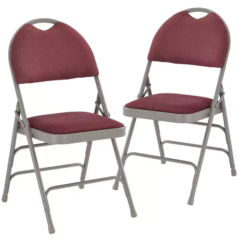 Lot de 2 chaises pliantes HERCULES de la série Extra Large Ultra-Premium à triple entretoise en métal avec poignée de transport facile Flash Furniture