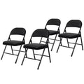 Set of 4 Fabric Padded Folding Chairs - Hampden Furnishings