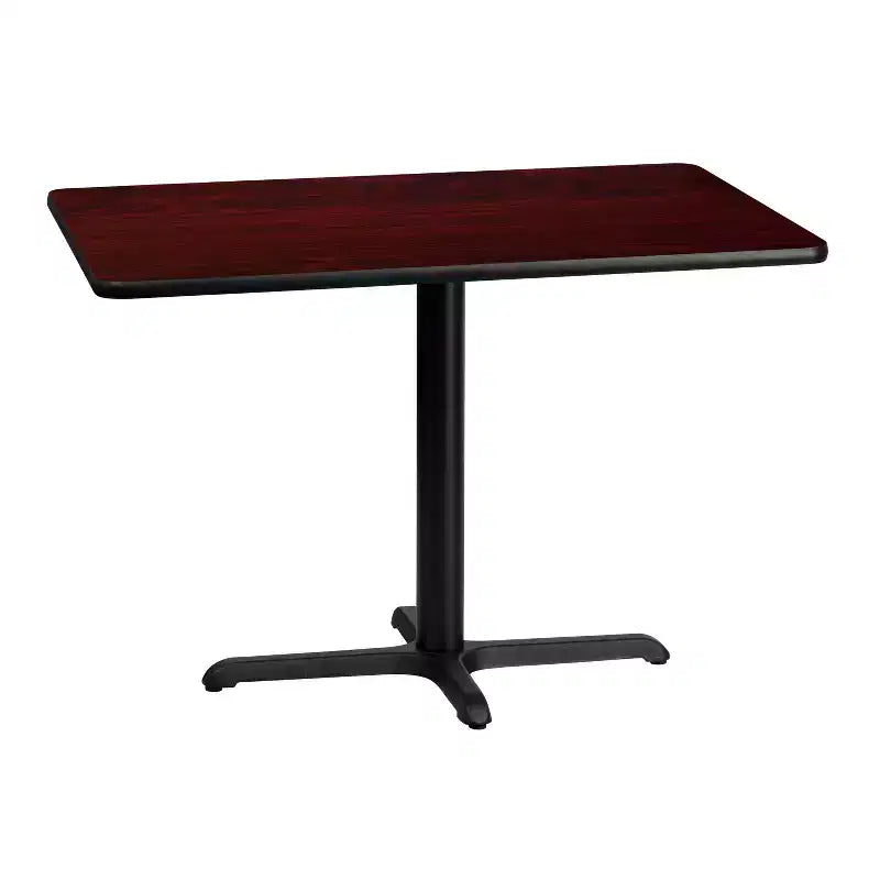 Table rectangulaire stratifiée 30x42 Emma et Oliver avec pied de table 23,5x29,5