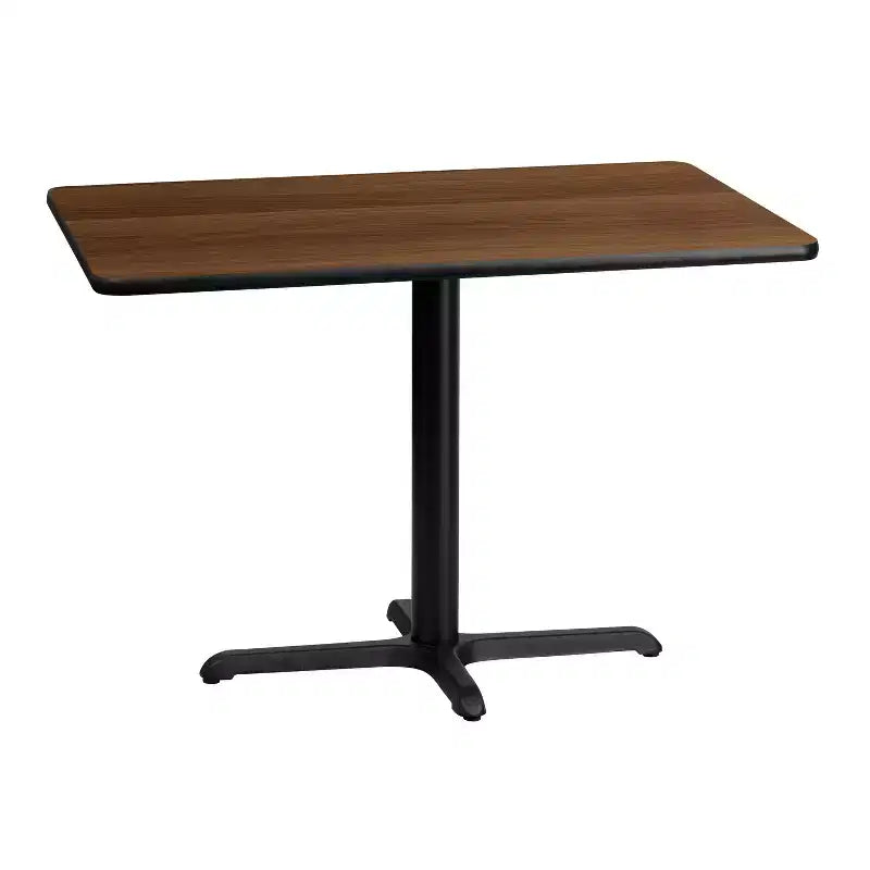 Table rectangulaire stratifiée 30x42 Emma et Oliver avec pied de table 23,5x29,5