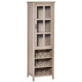 HOMCOM Tall Wine Cabinet, Bar Display Cupboard with 12-Bottle Wine Rack, Glass Door and 3 Storage Compartment for Living Room, Home Bar, Dining Room