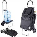 dbest products Chariot de courses pliable plus grand avec roues et sac amovible, diable personnel roulant