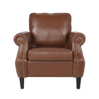 Fauteuil de club en similicuir avec clous de tapissier