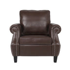 Fauteuil de club en similicuir avec clous de tapissier