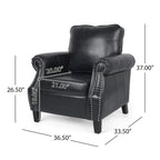 Fauteuil de club en similicuir avec clous de tapissier