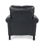 Fauteuil de club en similicuir avec clous de tapissier