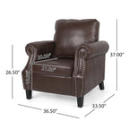 Fauteuil de club en similicuir avec clous de tapissier