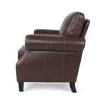 Fauteuil de club en similicuir avec clous de tapissier