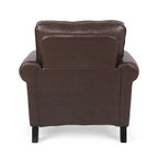 Fauteuil de club en similicuir avec clous de tapissier