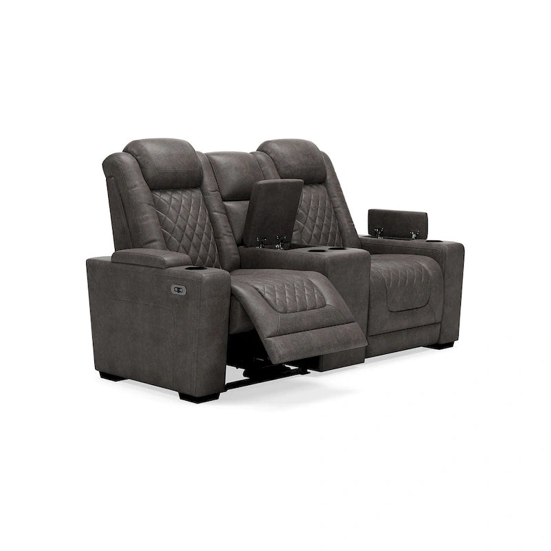 Causeuse inclinable électrique grise avec console - 71,75 L x 39 P x 44 H