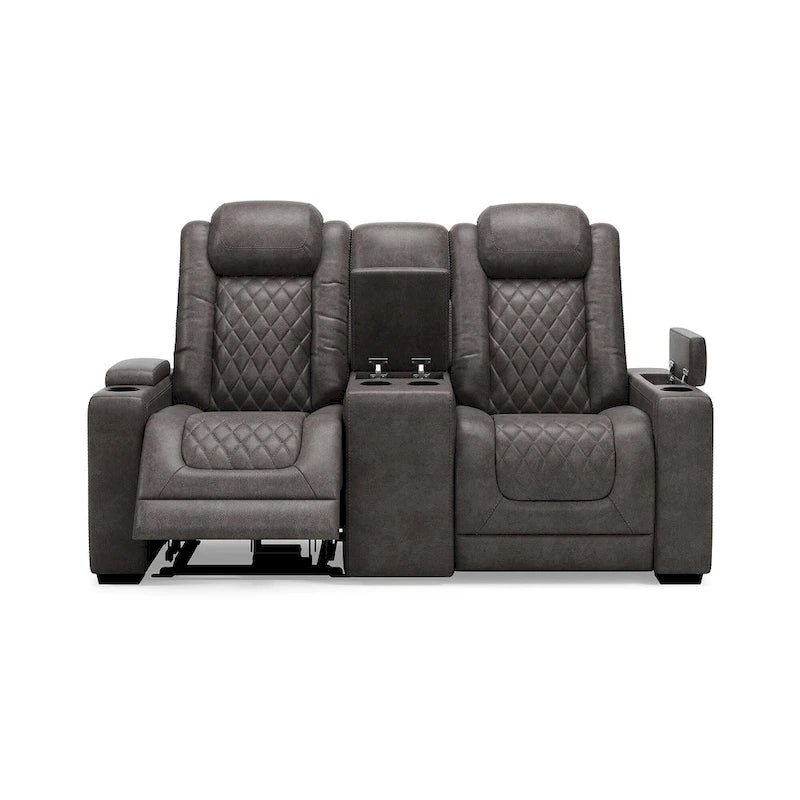Causeuse inclinable électrique grise avec console - 71,75 L x 39 P x 44 H