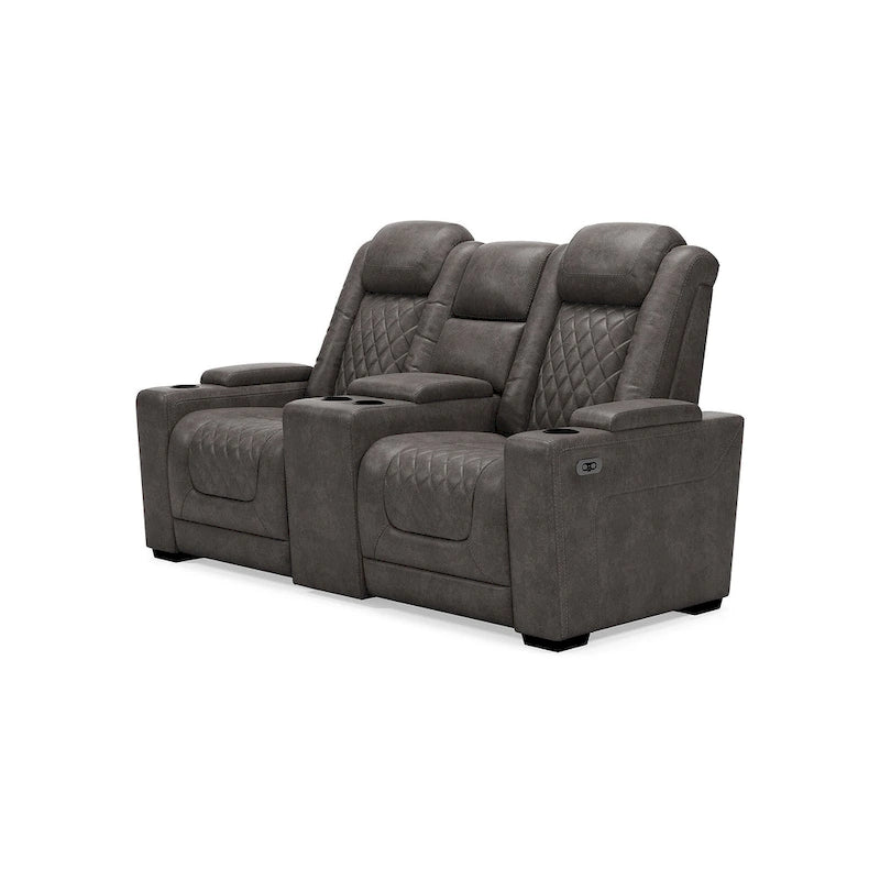 Causeuse inclinable électrique grise avec console - 71,75 L x 39 P x 44 H