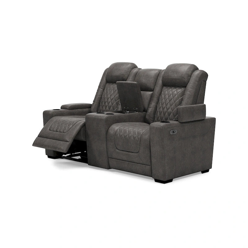 Causeuse inclinable électrique grise avec console - 71,75 L x 39 P x 44 H