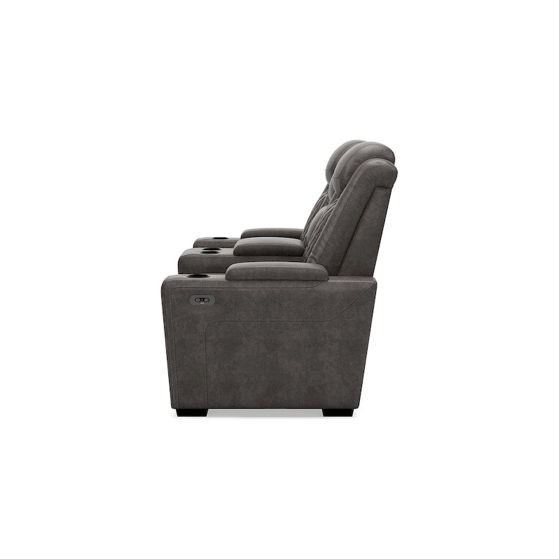 Causeuse inclinable électrique grise avec console - 71,75 L x 39 P x 44 H