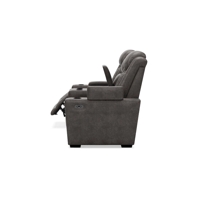 Causeuse inclinable électrique grise avec console - 71,75 L x 39 P x 44 H