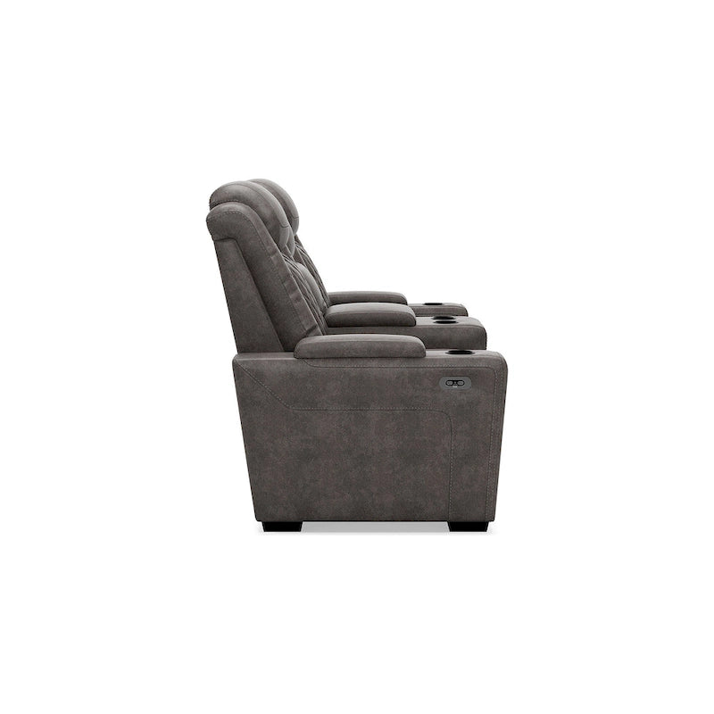 Causeuse inclinable électrique grise avec console - 71,75 L x 39 P x 44 H