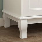 Armoire autoportante traditionnelle à 2 tiroirs en bois laqué blanc - 63Lx71,3