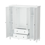Armoire autoportante traditionnelle à 2 tiroirs en bois laqué blanc - 63Lx71,3