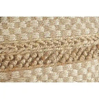 Pouf à carreaux en jute naturelle