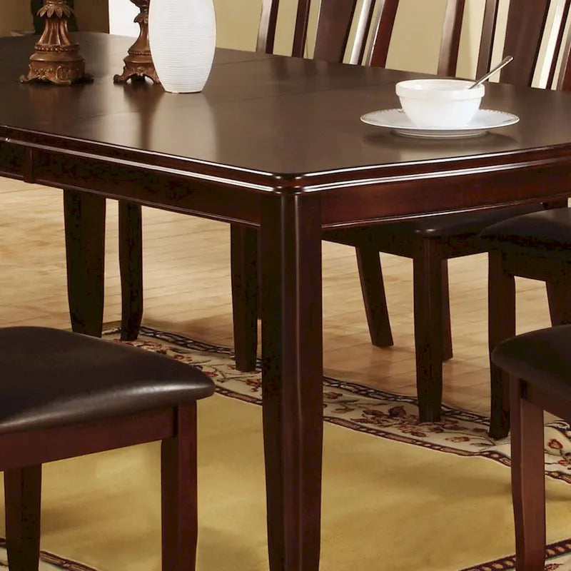 Table à manger extensible en bois Espresso de 78 pouces
