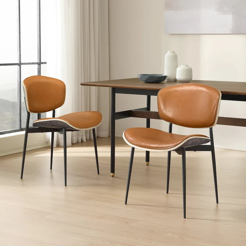 Chaises de salle à manger modernes en bois courbé (2 chaises)