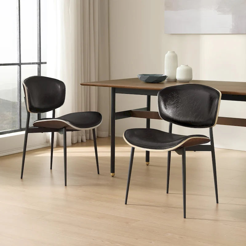 Chaises de salle à manger modernes en bois courbé (2 chaises)