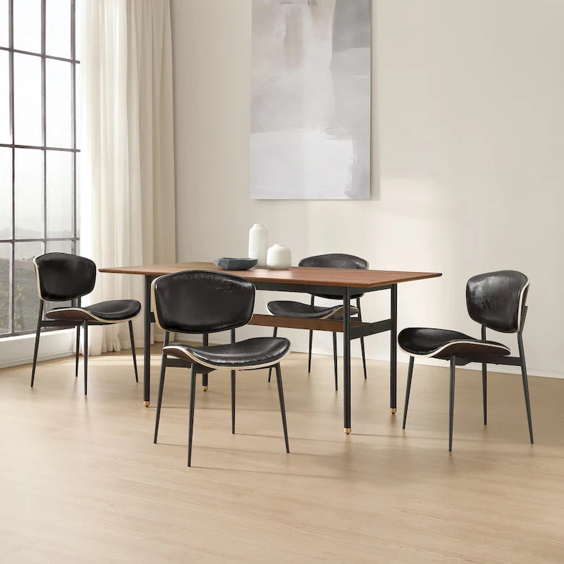 Chaises de salle à manger modernes en bois courbé (2 chaises)