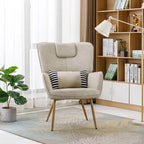 Fauteuils d'appoint à oreilles en similicuir pour salon