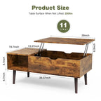 Tables basses relevables en bois avec rangement et compartiment secret